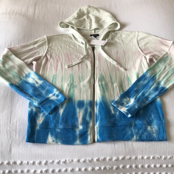 Splendid Zip Up Tie Dye Hoodie Lounge Top - Picture 3 of 11